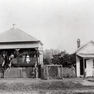 Willersdorf family in front of their residence and bakery, Blackall Street, Woombye, ca 1906